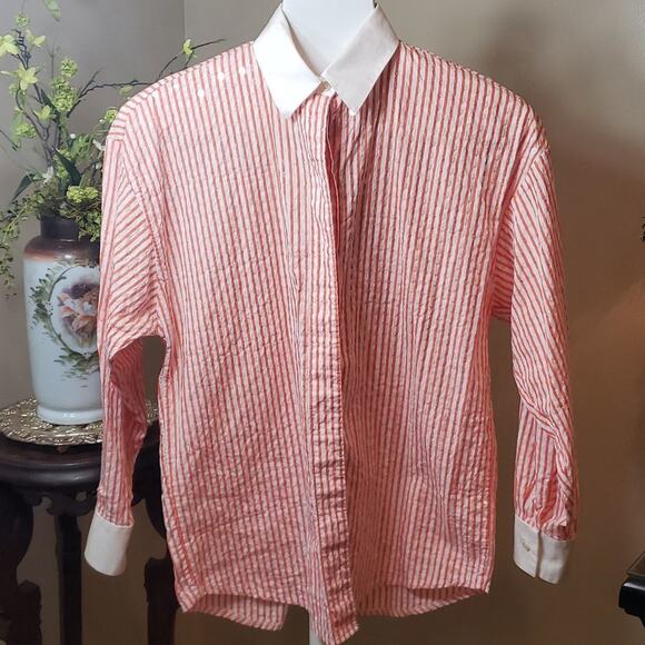 A'nue Ligne Women's Long Sleeve Button Up Sequined Top Size Petite L - Picture 3 of 11